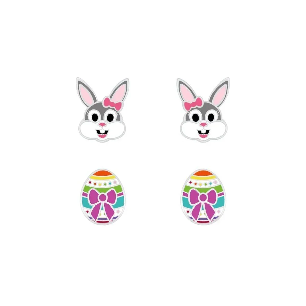 9.25 Silver Easter Stud Earrings Set
